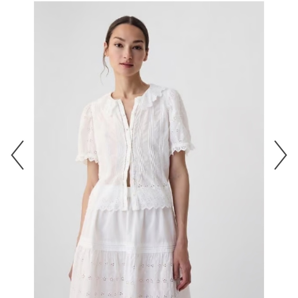 Gap x Doen White Eyelet Blouse